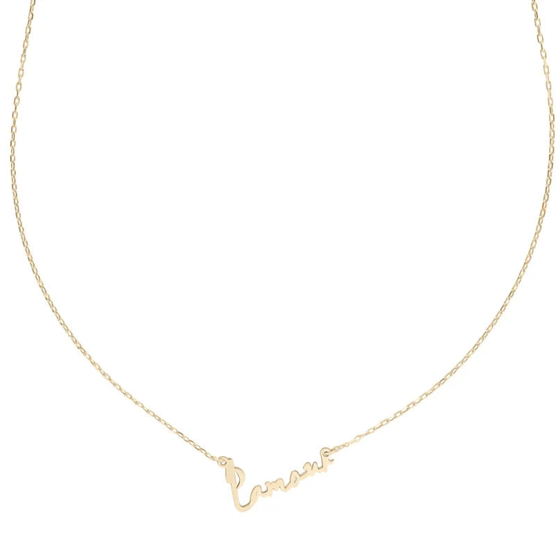 Personalisierte Namen-Halskette - 14 K Massivgold