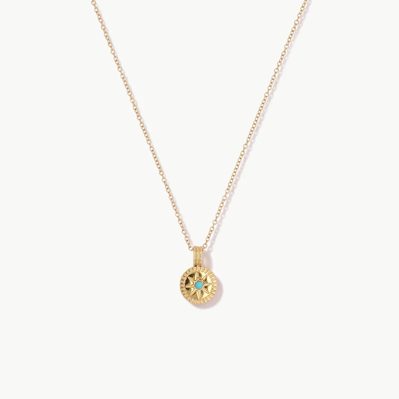 December Natural Birthstone Pendant Necklace