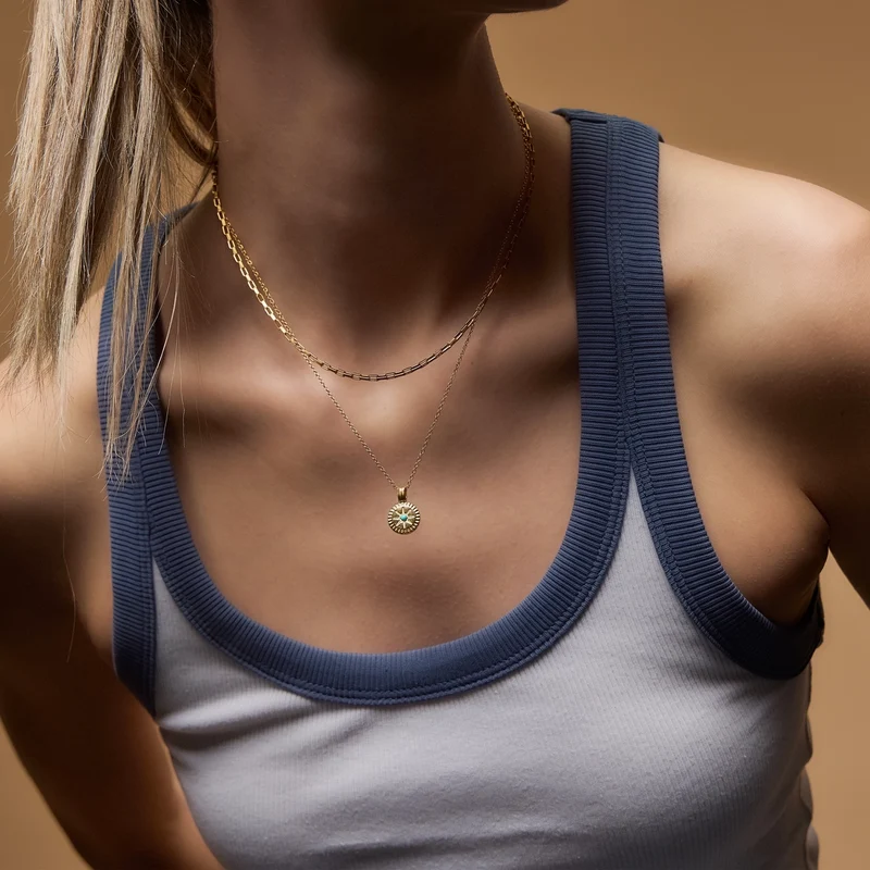 December Natural Birthstone Pendant Necklace