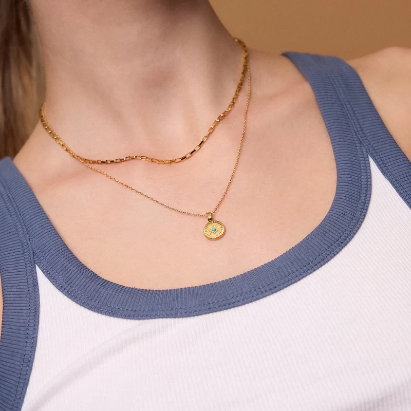 December Natural Birthstone Pendant Necklace