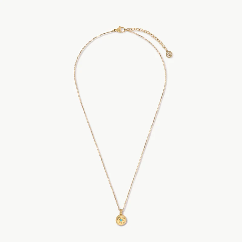 December Natural Birthstone Pendant Necklace