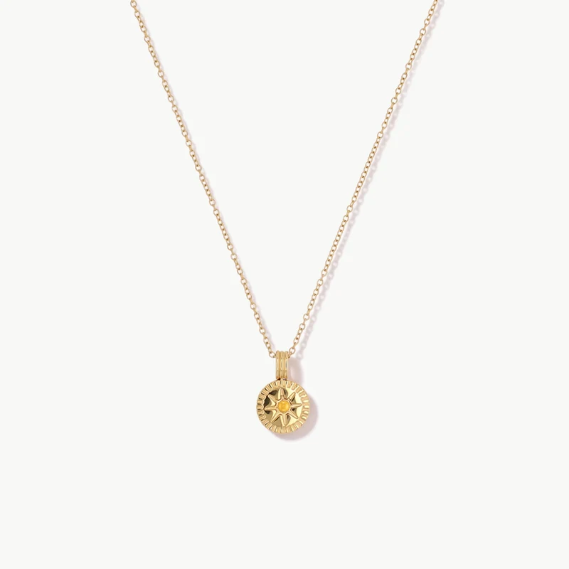 November Natural Birthstone Pendant Necklace