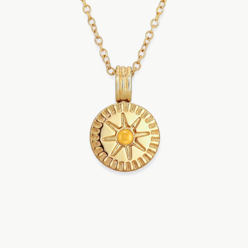 November Natural Birthstone Pendant Necklace