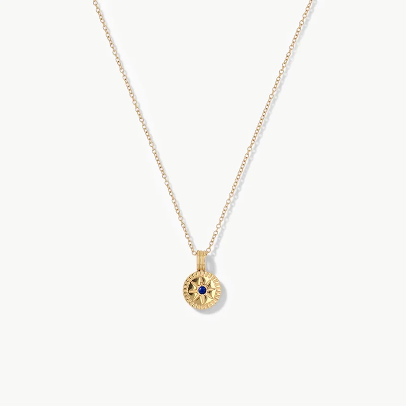 September Natural Birthstone Pendant Necklace