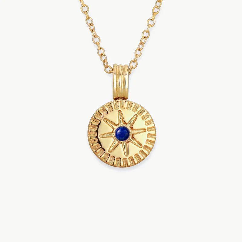 September Natural Birthstone Pendant Necklace