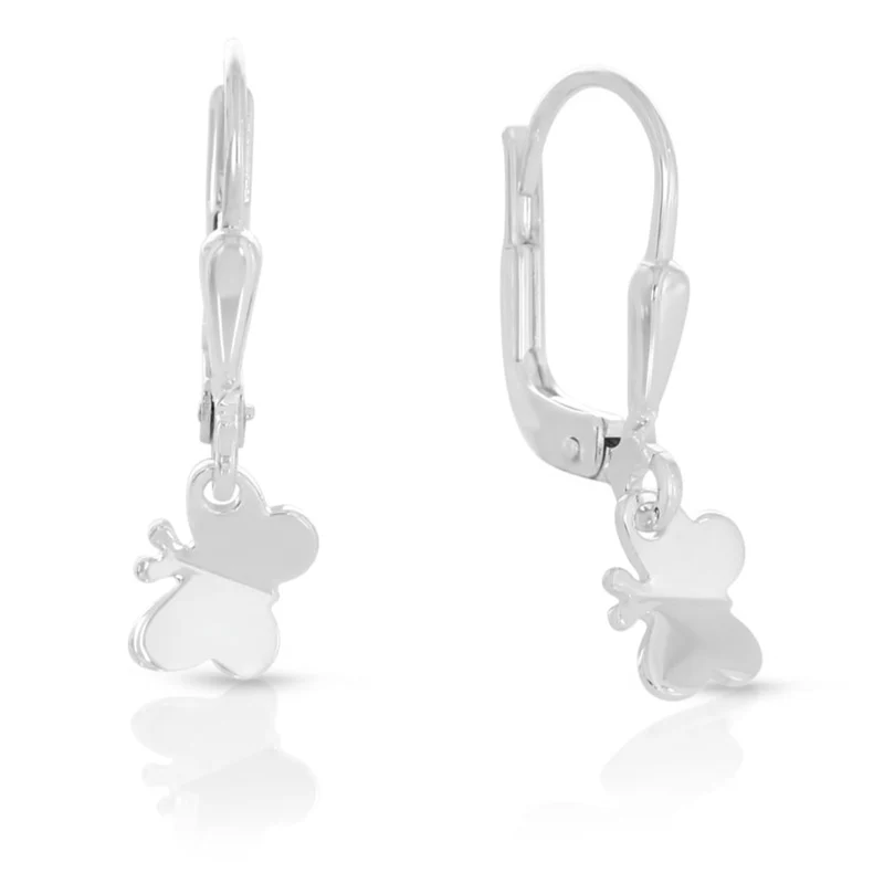 Mädchen Ohrstecker Schmetterling rosa 925 Sterling Silber