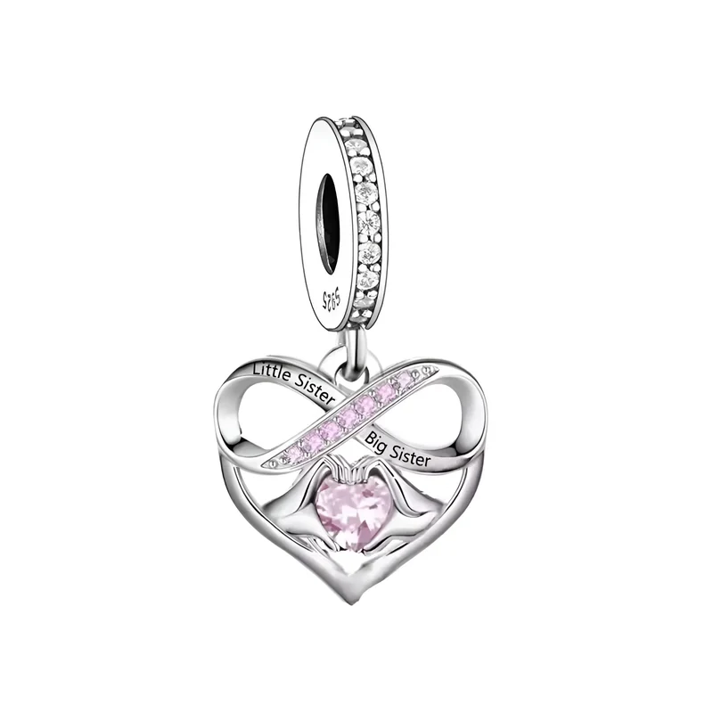 Big Sister & Little Sister Infinity Heart Dangle | CZ