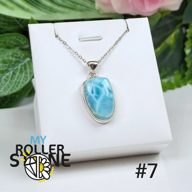 Silberner Larimar-Anhänger #RIP7