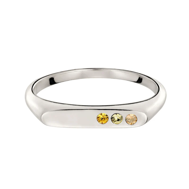 Ring Siegelring | Swarovski Kristalle & Glas Kristalle (Gold & Gelb)