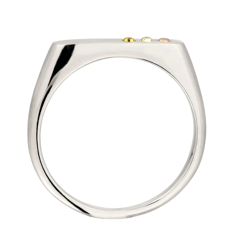 Ring Siegelring | Swarovski Kristalle & Glas Kristalle (Gold & Gelb)