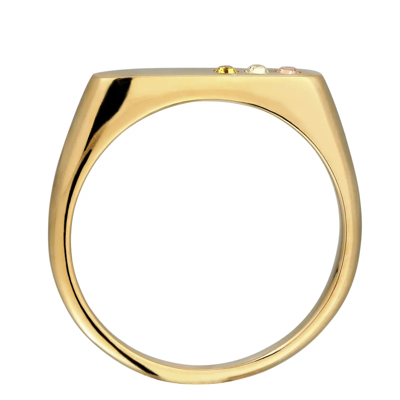 Ring Siegelring | Swarovski Kristalle & Glas Kristalle (Gold & Gelb)