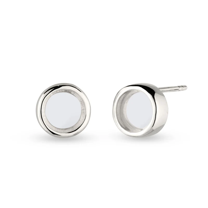 Ohrstecker Kreis | Rock Crystal (Transparent)