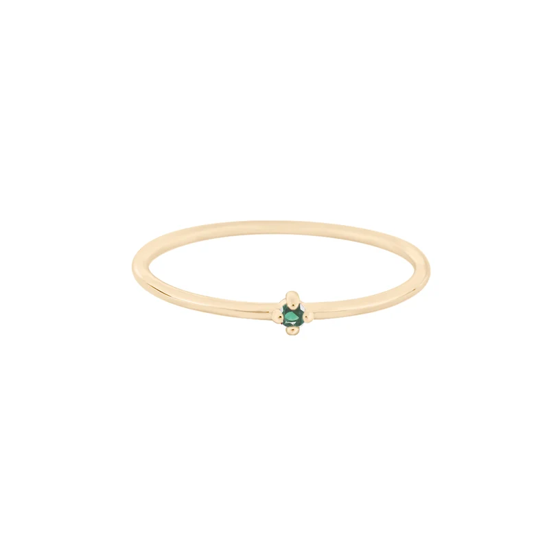 Mai Grüner Achat Edelstein Ring - 14 K Massivgold