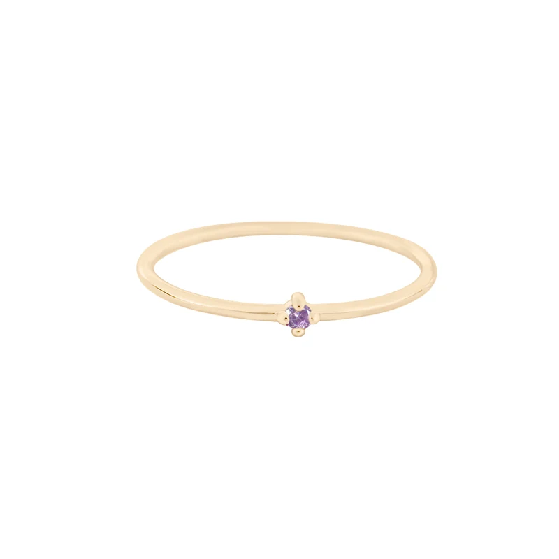 Juni Bright Amethyst Edelstein Ring - 14 K Massivgold