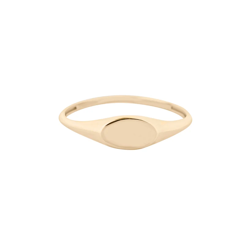 Engraved Signet Ring - 14 K Massivgold