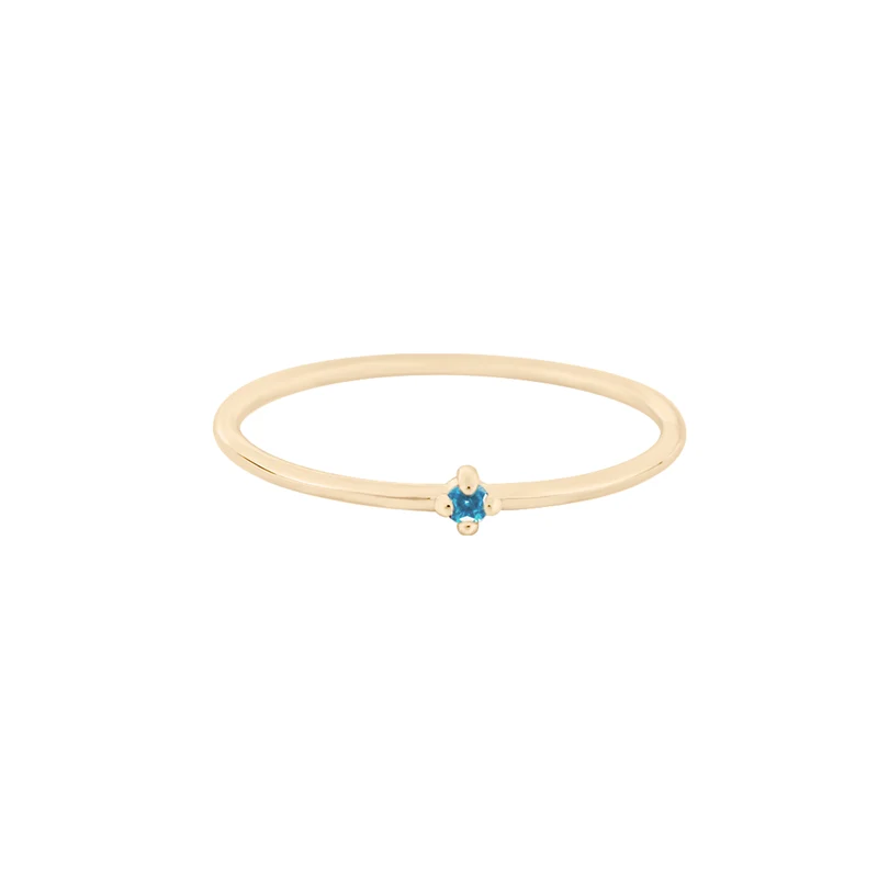 Dezember Sky Blue Topas Edelstein Ring - 14 K Massivgold