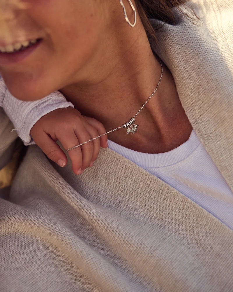 Geboortebloem Sliding Ketting - Sterling Zilver 925 - Gepersonaliseerde Ketting