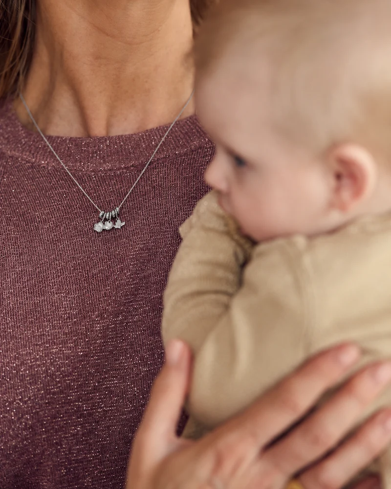 Geboortebloem Sliding Ketting - Sterling Zilver 925 - Gepersonaliseerde Ketting