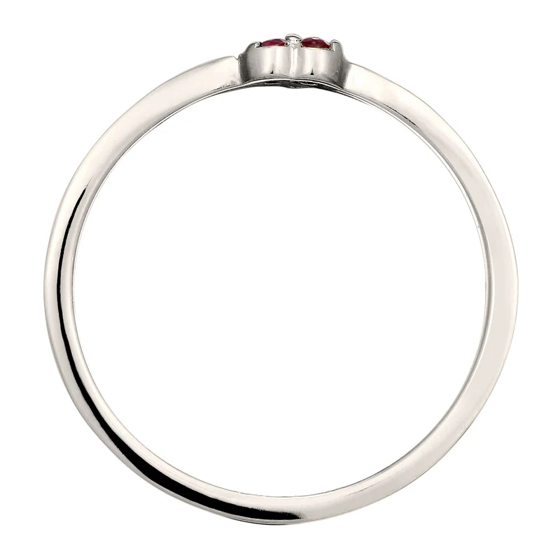 Ring Herz | Synthetischer Rubin (Pink)
