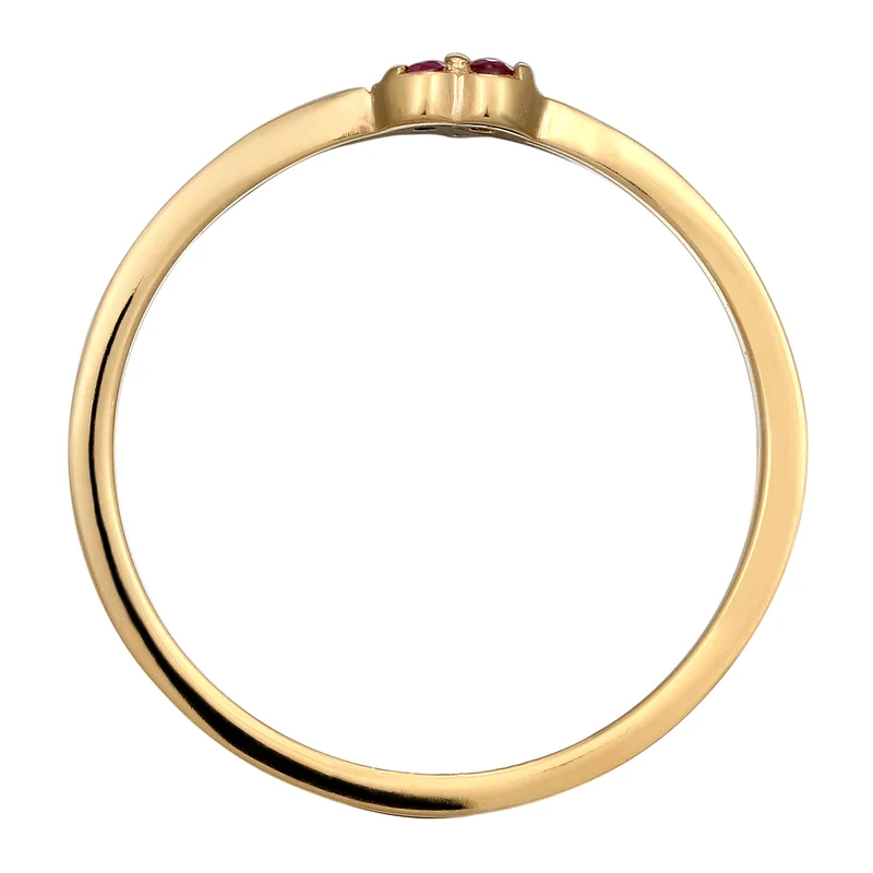 Ring Herz | Synthetischer Rubin (Pink)