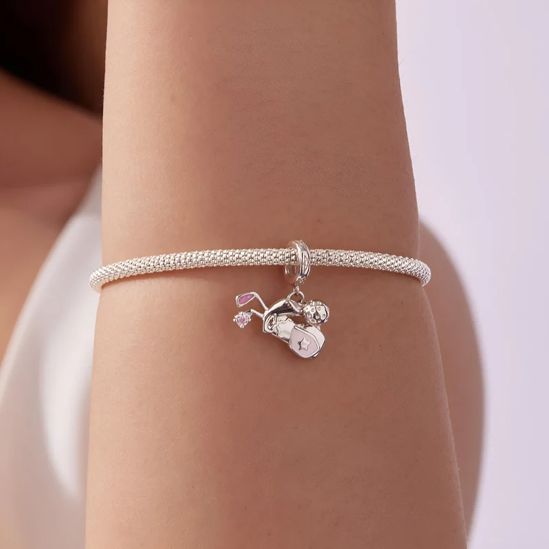 Ladies Golf Dangle Charm | CZ EN