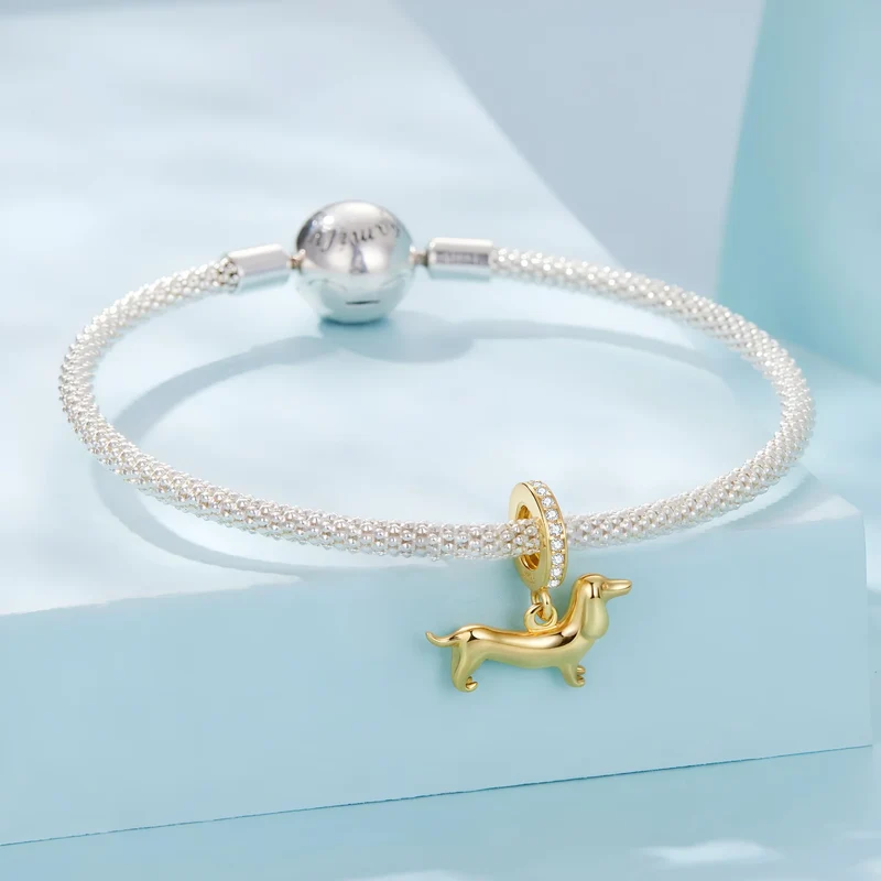 Gold Worsie Dangle Charm | CZ GP