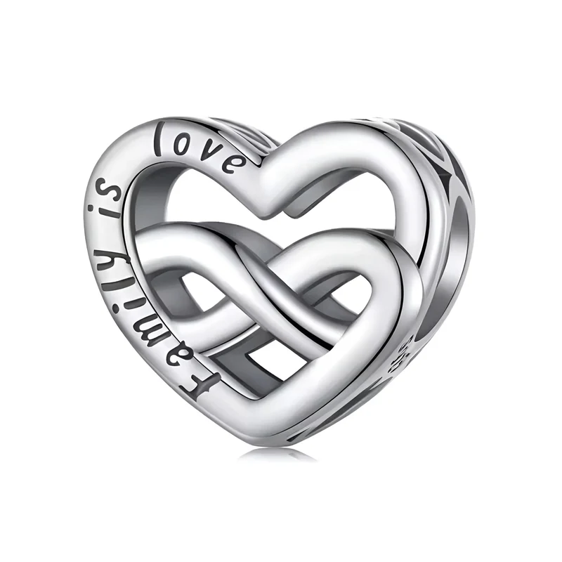 Family Is Love Infinity Heart Charm