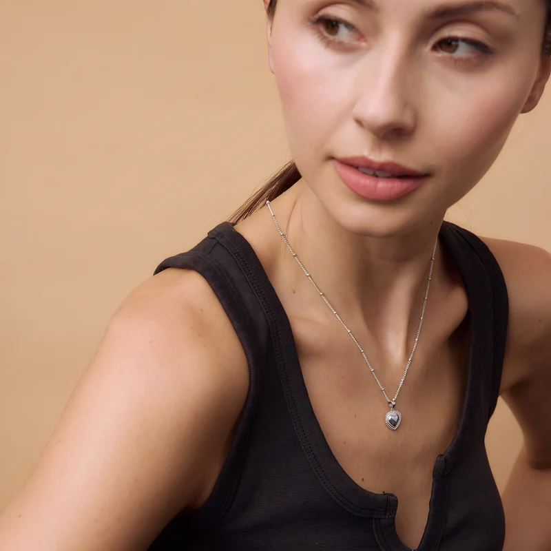 Wild at Heart Engravable Necklace Silver
