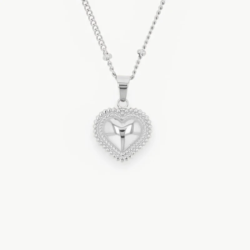 Wild at Heart Engravable Necklace Silver
