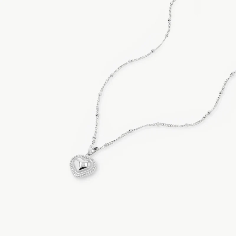 Wild at Heart Engravable Necklace Silver