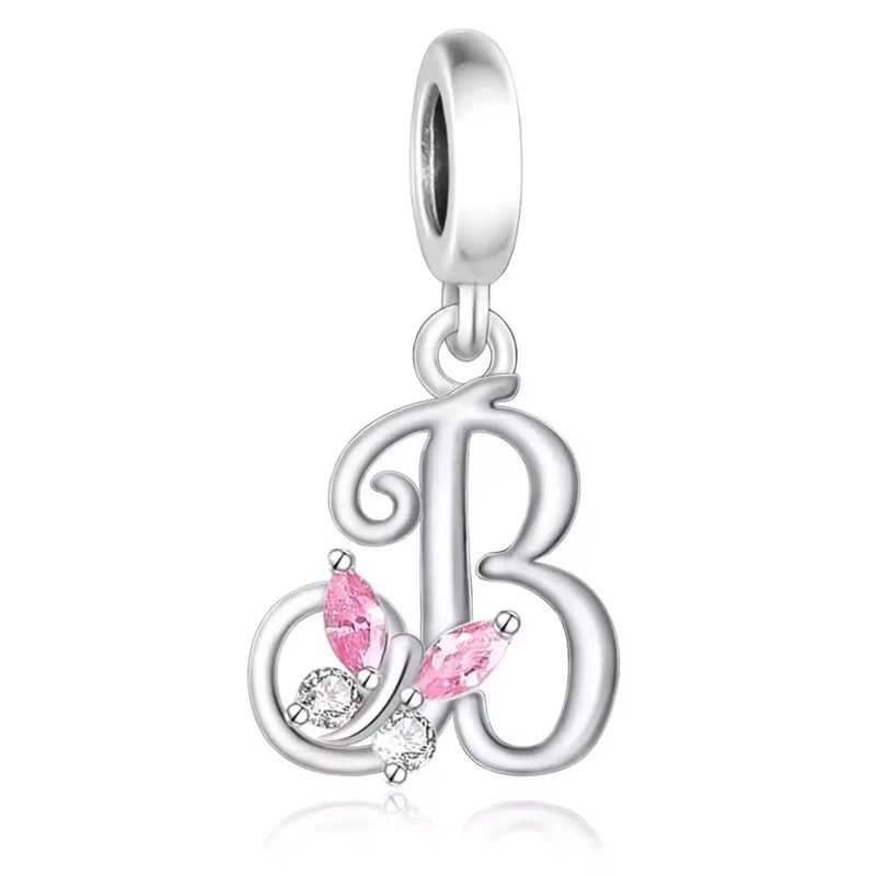 Pink Butterfly Alphabet A - Z Charms | CZ