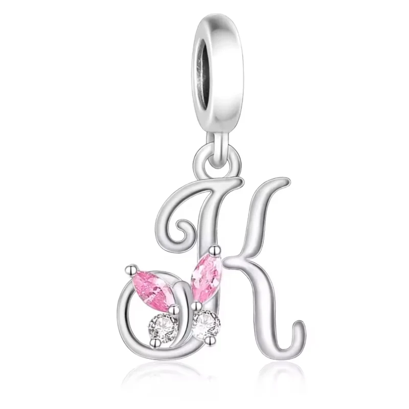 Pink Butterfly Alphabet A - Z Charms | CZ