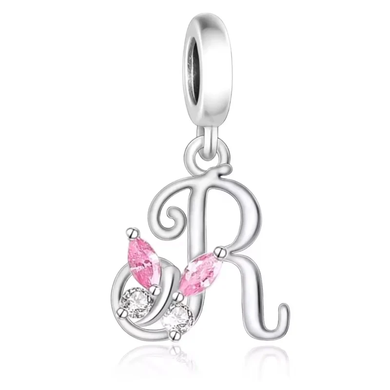 Pink Butterfly Alphabet A - Z Charms | CZ