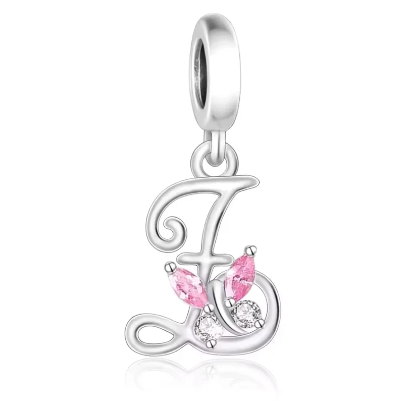 Pink Butterfly Alphabet A - Z Charms | CZ