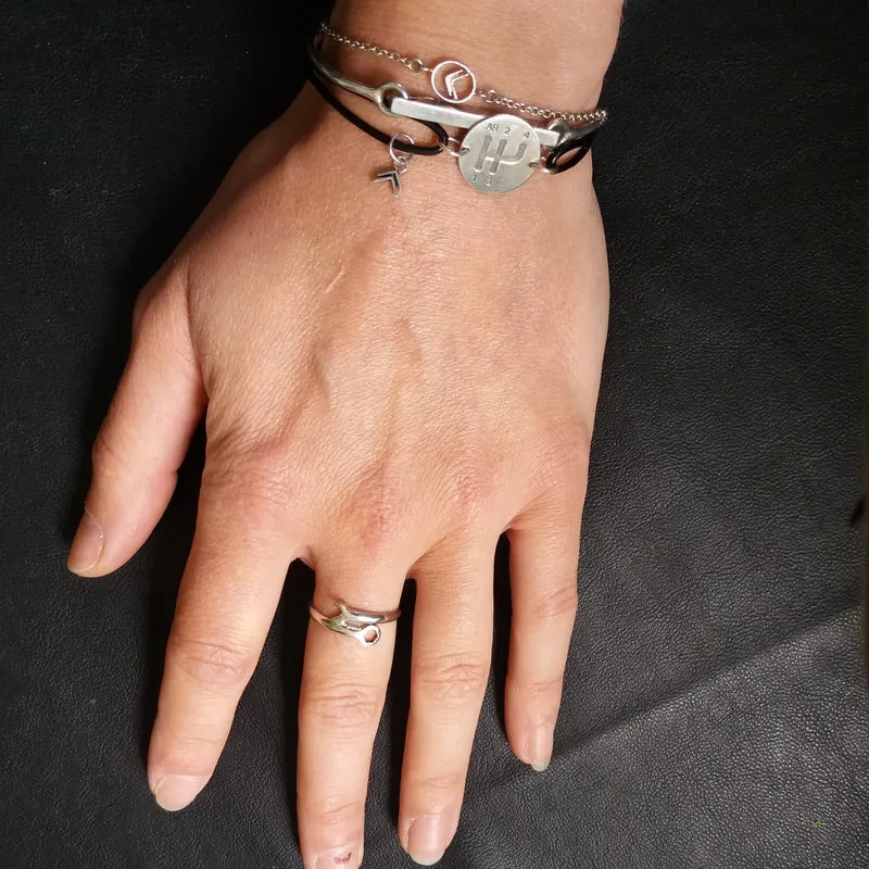 Gear Shift Pattern leather bracelet