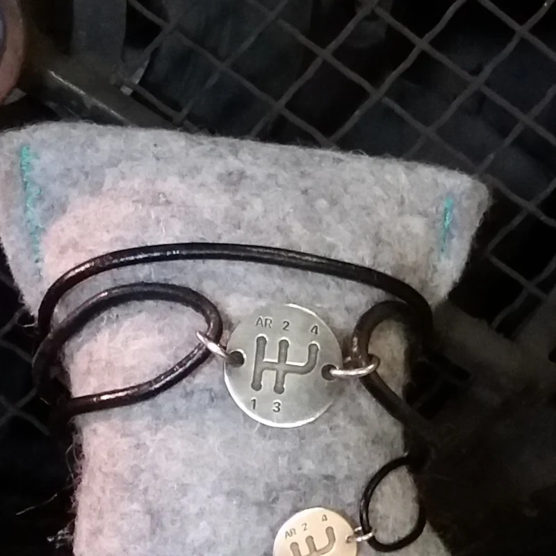 Gear Shift Pattern leather bracelet
