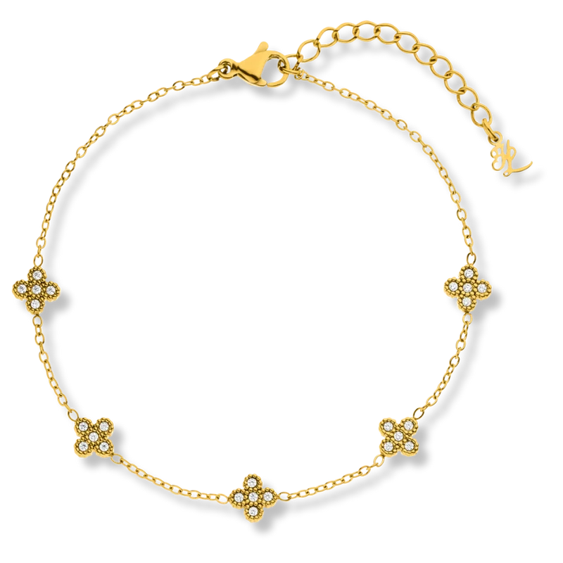 Abbaddon Pave Flower Armband 14K Vergoldet