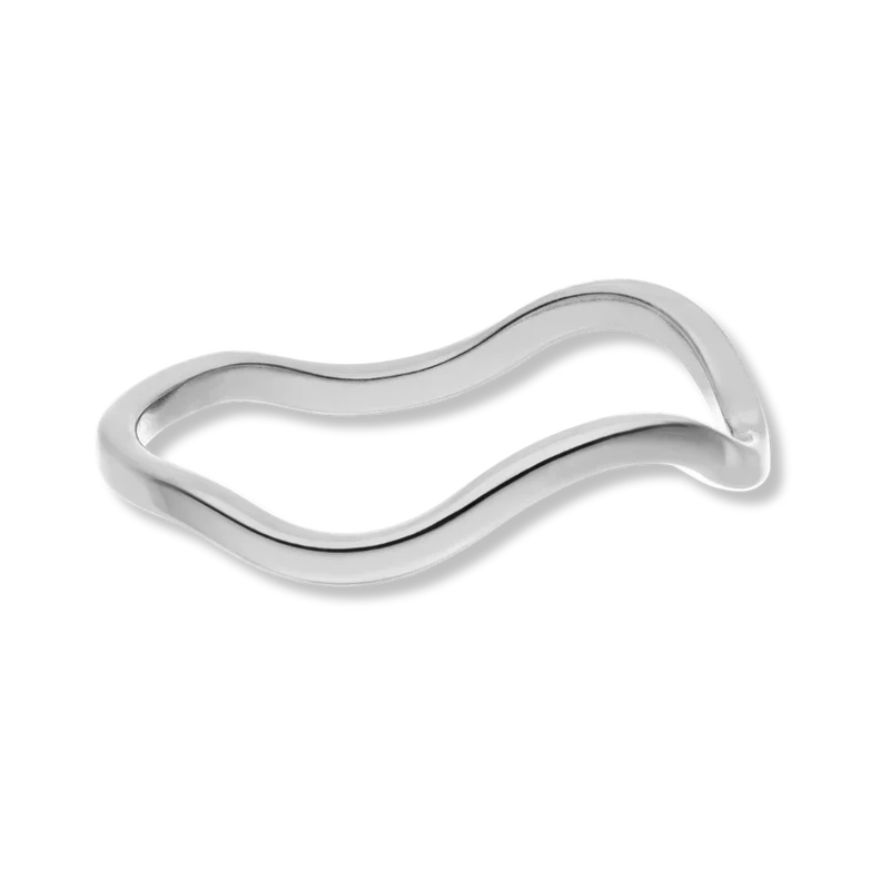 Simple Wave Ring 14K Vergoldet