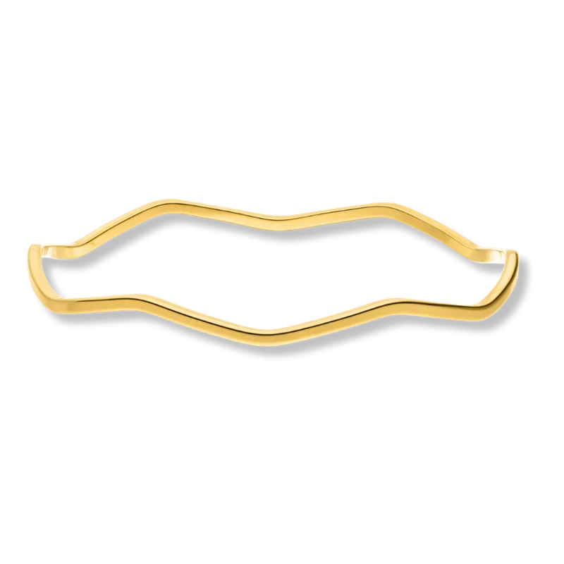 Simple Wave Armreif 14K Vergoldet