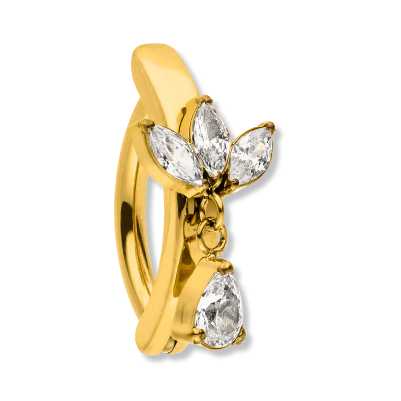 Dangling Lotus Clicker Belly Piercing - Titan