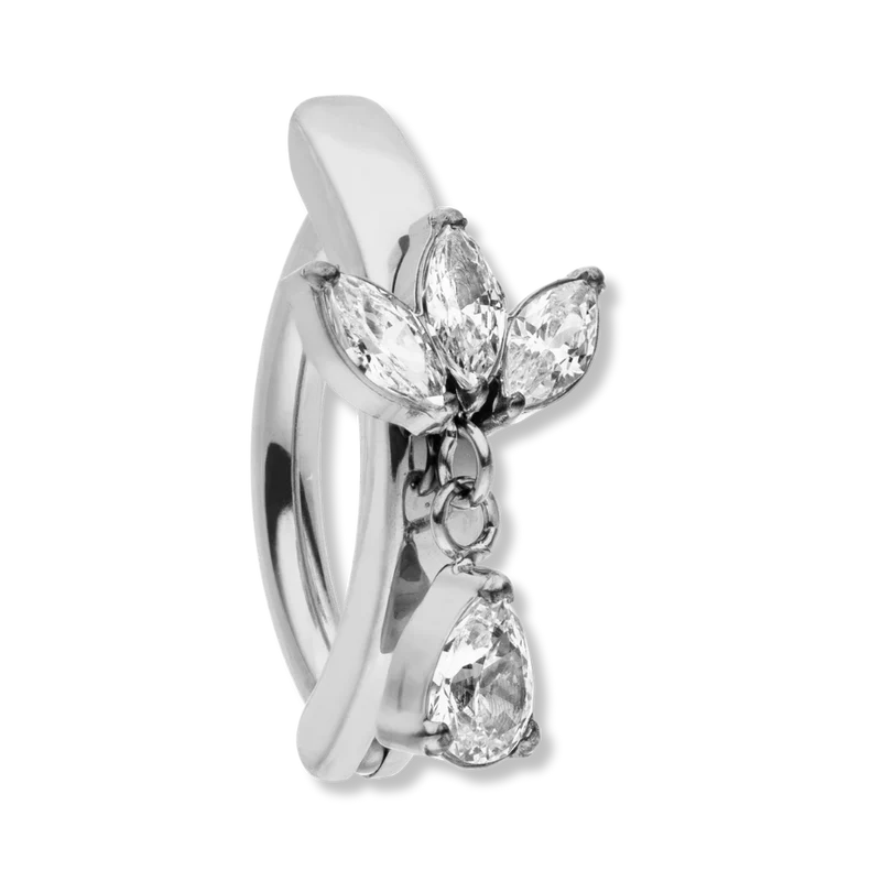 Dangling Lotus Clicker Belly Piercing - Titan