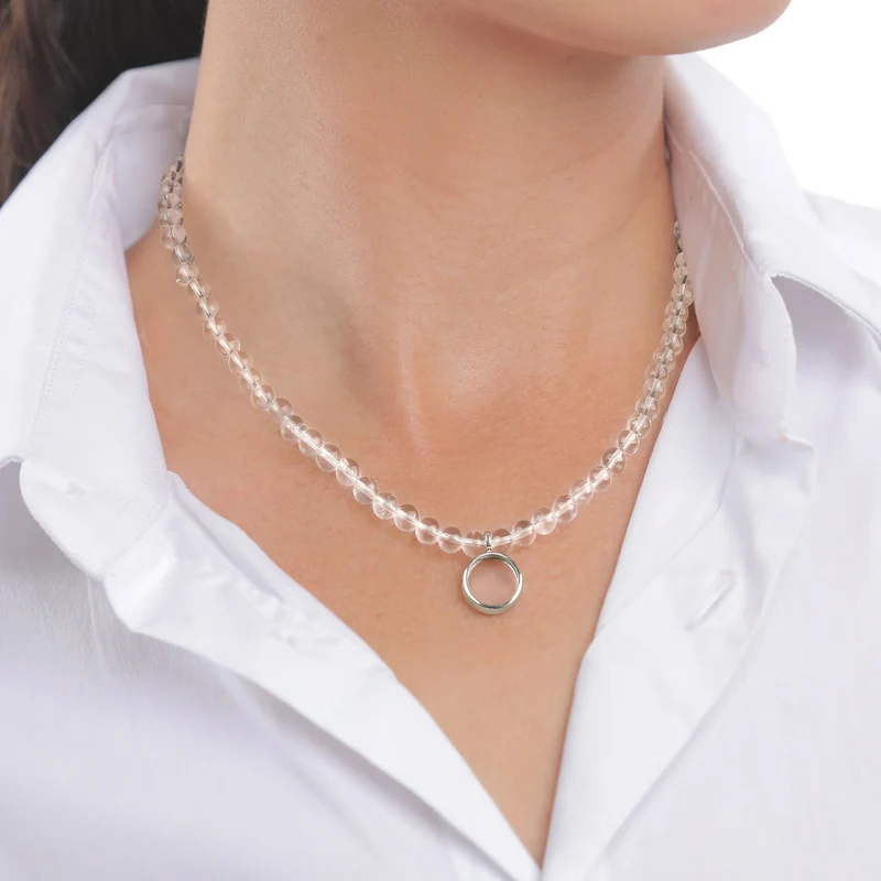 Halskette mit Kreis | Rock Crystal (Transparent)