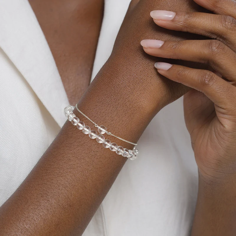 Armband mit Perlen | Rock Crystal (Transparent)