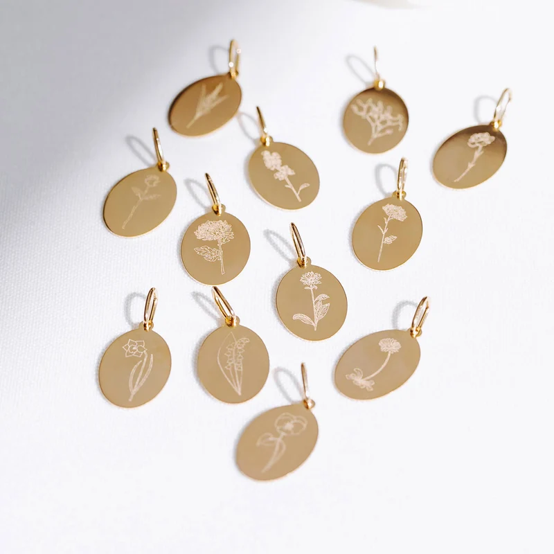 April Gänseblümchen Geburtsblumen Halskette - 14 K Massivgold