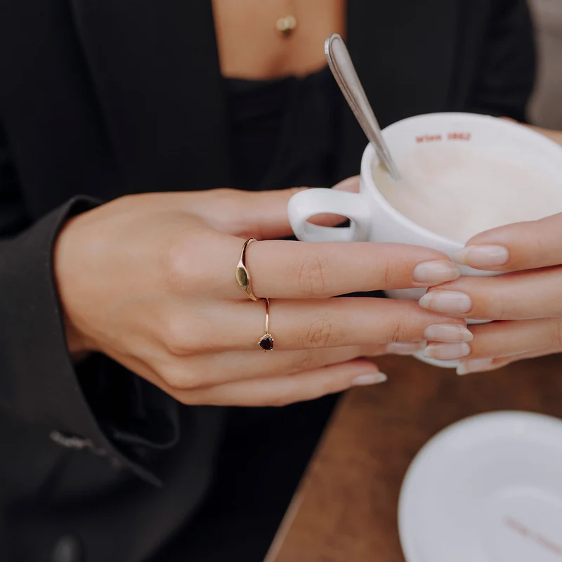Plain Signet Ring - 14 K Massivgold