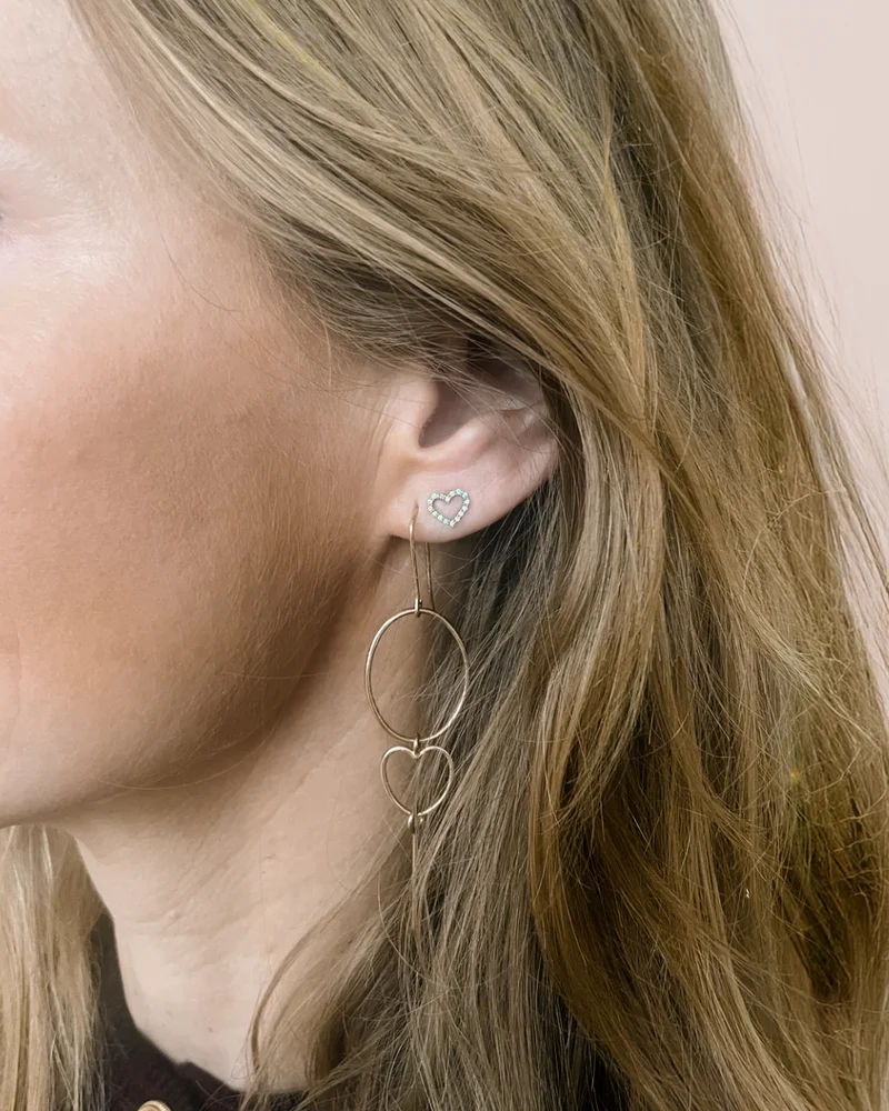 Voordeelset Heart Oorknopjes en Signature Earrings - Verguld - Gepersonaliseerde sieraden