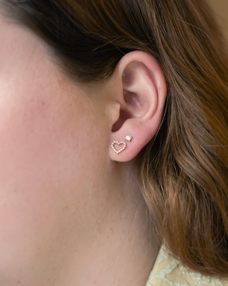 Voordeelset Sparkle Studs en Heart Oorknopjes - Verguld - Gepersonaliseerde sieraden