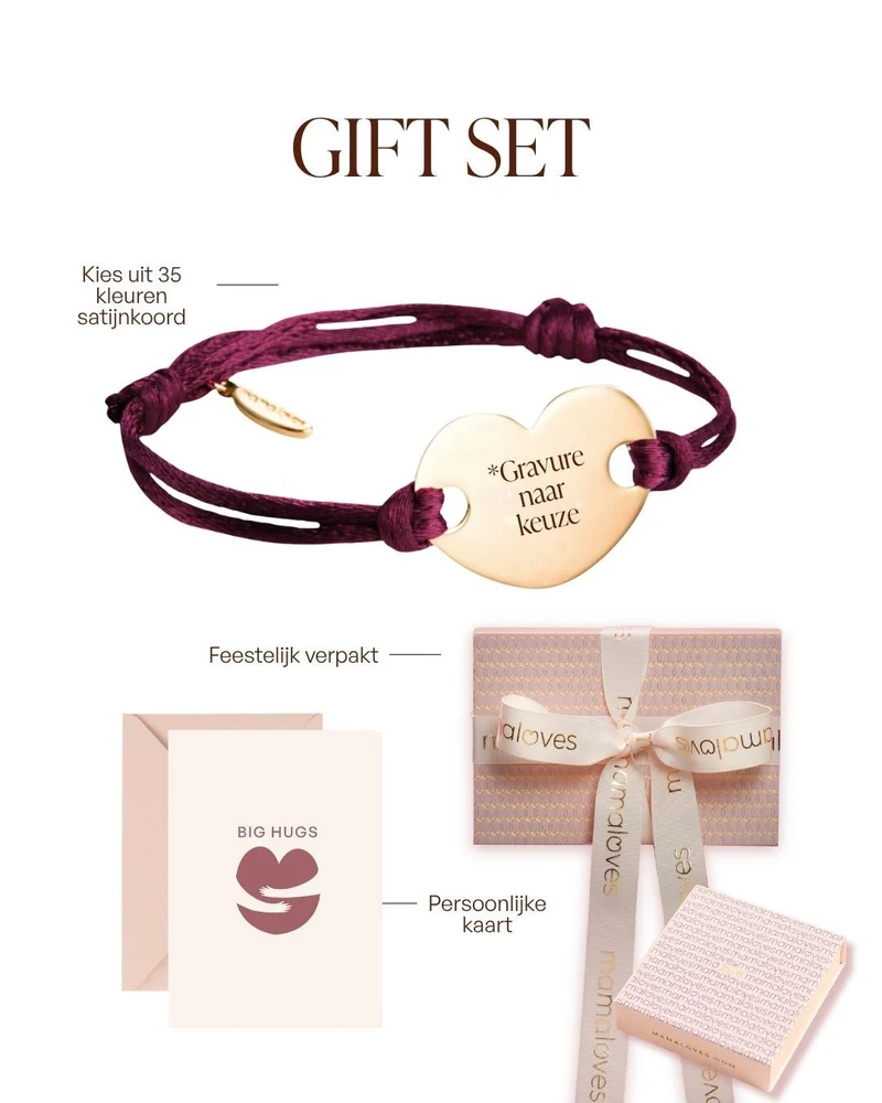 Cadeauset Heart Armband — MAMALOVES X HBN - Verguld