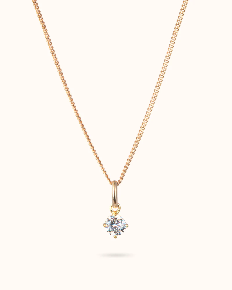 Geboortesteen Charm Ketting - Verguld - Gepersonaliseerde Ketting