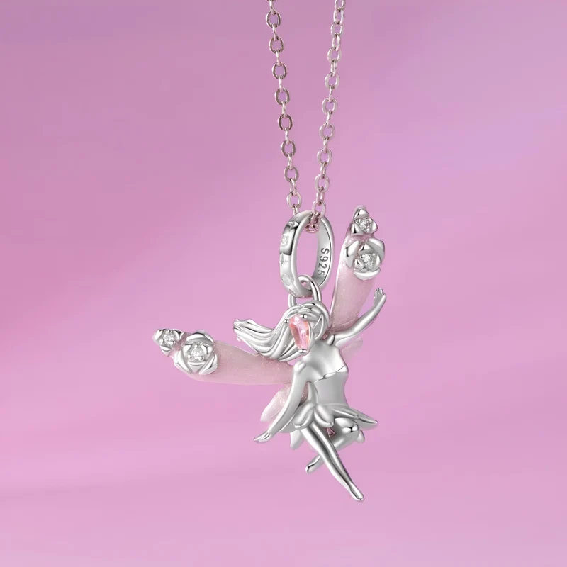 Pink Crystal Fairy Dangle Charm | CZ EN